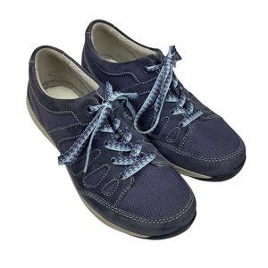 Dansko Heather Women's EU 37 US 6.5 - 7 Blue Suede Leather Mesh Sneaker Shoes